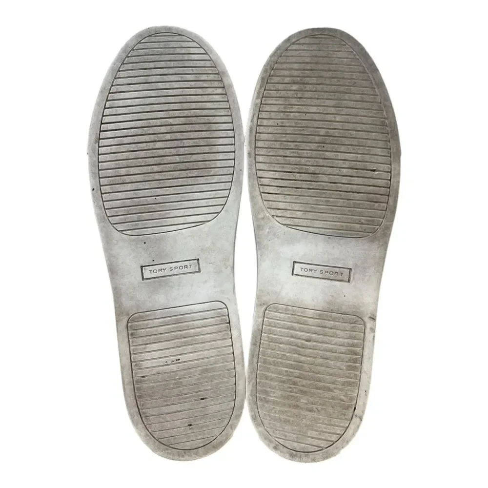 Tory‎ Sport | Green Ribbed Cloth Leather Lace Up Love All Sneakers 10.5